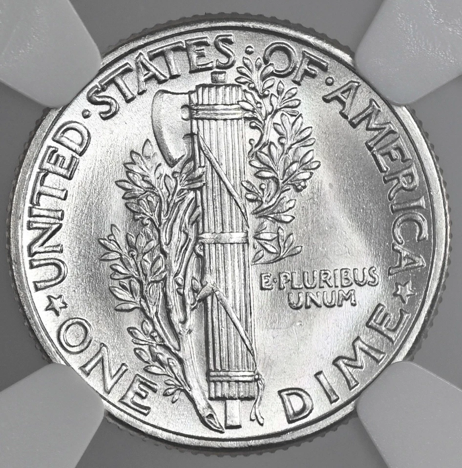 1938-P 10C MERCURY SILVER DIME "PHILADELPHIA MINT" NGC MS67 #8345184-088 - Image 3 of 4