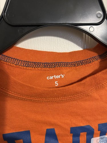 Carter’s Boys Orange T- Shirt Size 5- “ Leader On The Field” - Picture 3 of 3