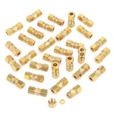 5/16-Inch OD Compression Union,Brass Compression Fitting Pack of 5/16" OD 30