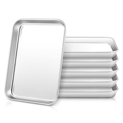 Stainless Steel Kids Plates, 6-Piece Metal Dinner Dish Set for Toddler Childr...
