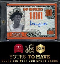 2021-22 Leaf Metal #SM-KC1 Kennedy Chandler So Money Autographs Orange Wave #1/5
