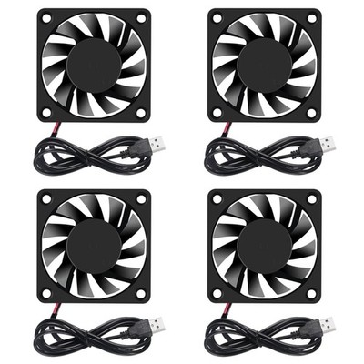 4Pcs DC 5V USB 6010 Lüfter 3D Drucker 60x60x10 Bürstenloser Lüfter 60mm für Make