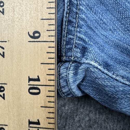 7 For All Mankind Jeans Mens 33 Blue Relaxed Distressed Button Fly Y2K Grunge - Picture 9 of 20