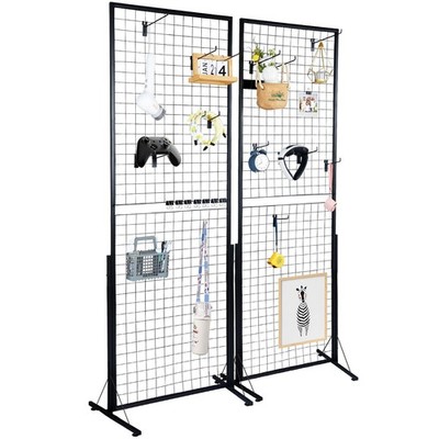 Freestanding Dual Side Gridwall Tower 2-Pack 24.3x67.6in Wire Display Rack