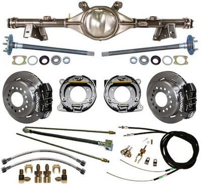 CURRIE 91-96 IMPALA REAR END & WILWOOD DISC BRAKES,BLK,LINES,PARKING CABLE,AXLES