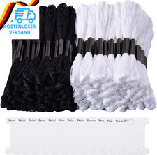 96 Schwarz-Weiß-Stränge Kreuzstichfäden Freundschaftsbänder Zahnseide Stickgarn 