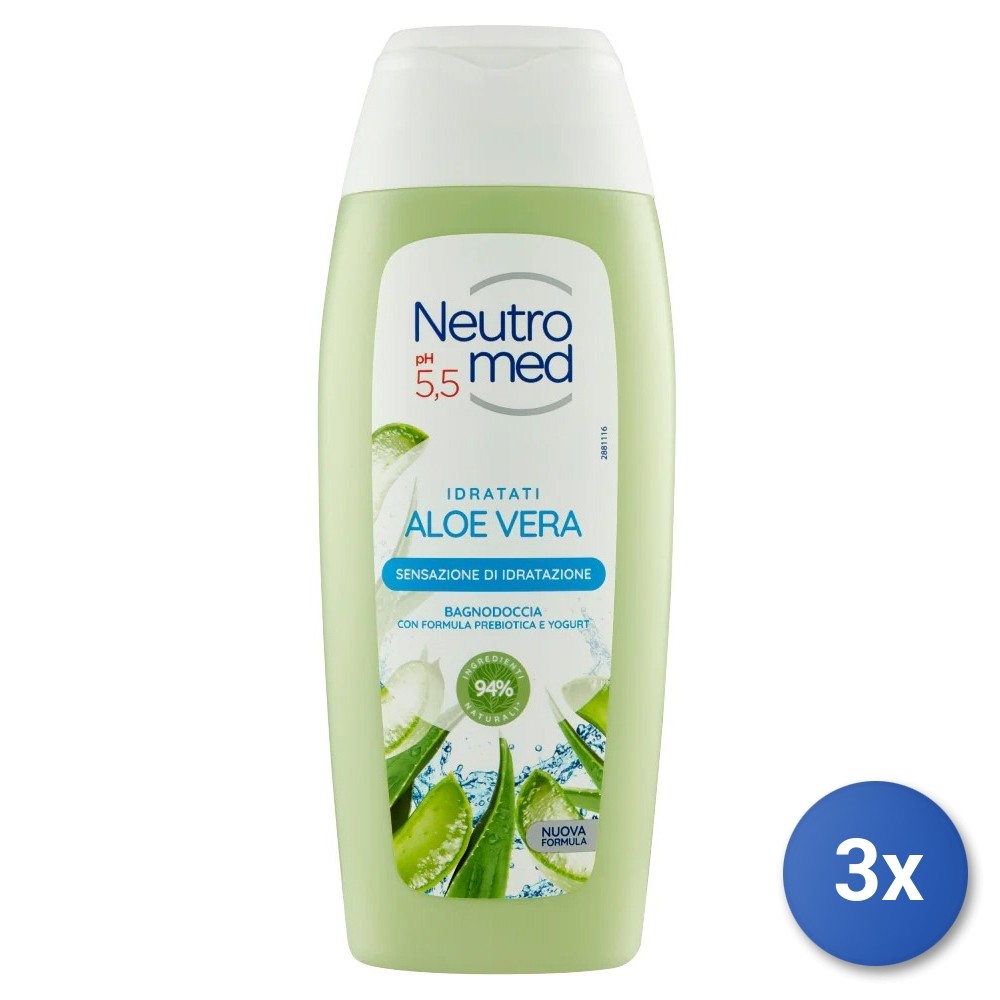3X Neutromed Bath 400 ML. Aloe Vera & Yogurt Made In Italy