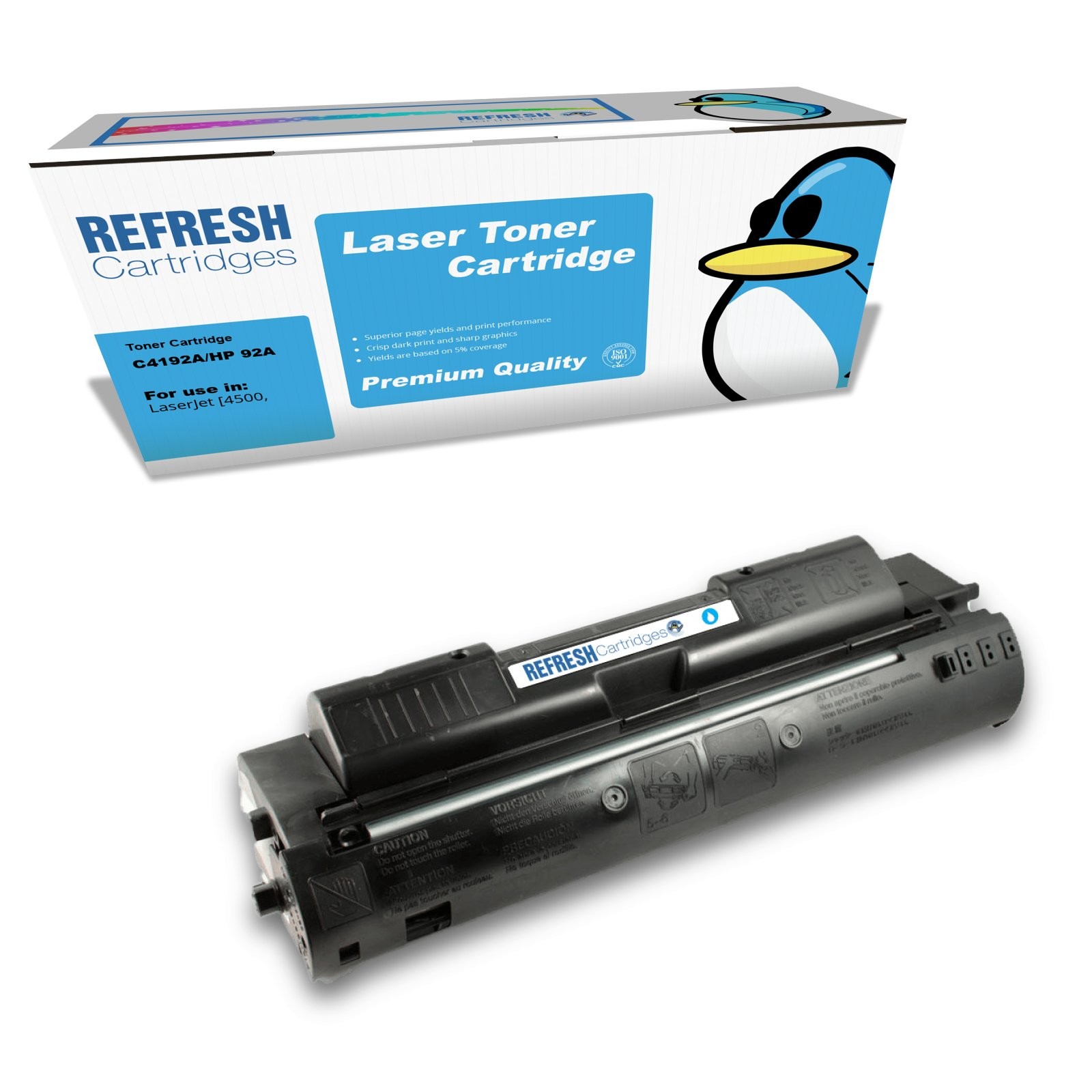 Refresh Cartridges Replacement Cyan C4192A/92A Toner Compatible With HP Printers