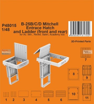 SPHP48015P 1:48 Special Hobby B-25B B-25C B-25D Mitchell Entrance Hatch and