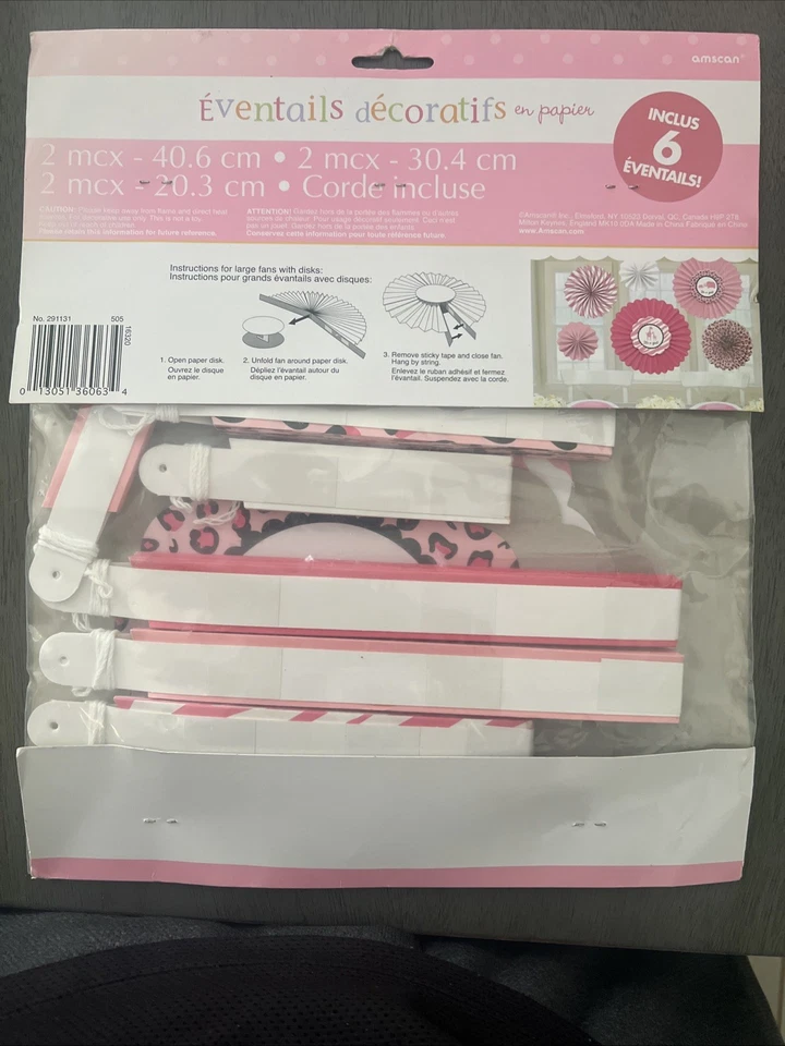 It's A Girl Dulce Safari Baby Shower Ventilador Cumpleaños Colgante Decoraciones 6 Piezas Foto 2 de 4