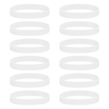 12Pcs Silicone Rubber Bands Non-slip 4 Inch Flat for Books, White