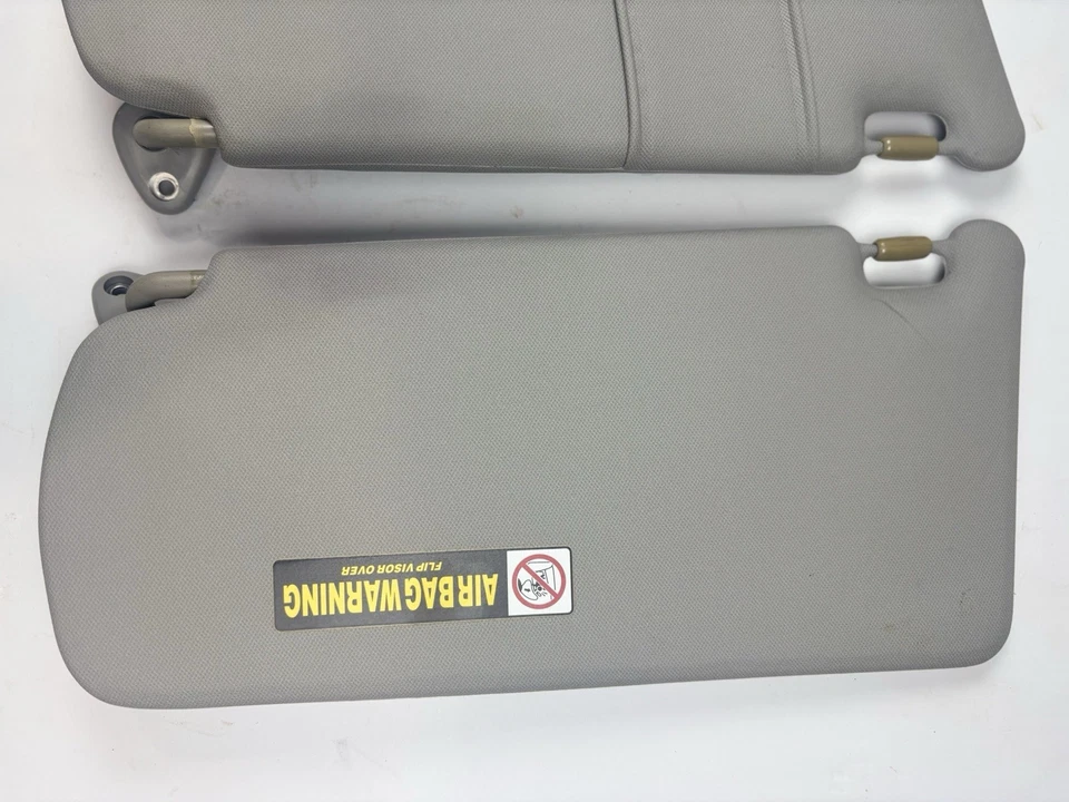 2004-2008 Acura TSX Driver Passenger Side Sun Visor Pair Set Gray Vinyl Lighted - Image 3 of 4