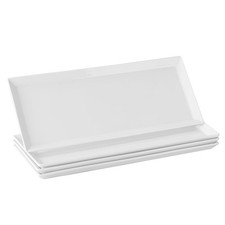 Large Serving Platter, 14.5"/36.8cm White Rectangle Dinner Plates