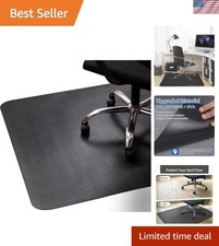 Office Rolling Chair Mat for Hardwood and Tile Floor, Black, Anti-Slip, Non-C...