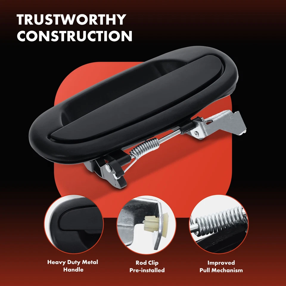 Manija de puerta exterior metálica trasera derecha mejorada para Ford F-150 Expedition 1997-2002 Foto 4 de 4