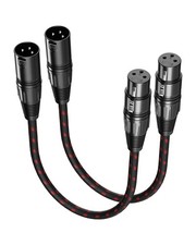 XLR Cable Short, Mic Cord 1 ft 2 Pack Braided Balanced Microphone Cable