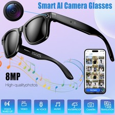 AI Smart Glasses Real-Time Translation 8MP Camera Image Recognition 4K HD Video