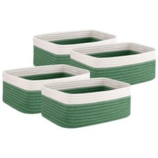 4 PACK 7L Storage Baskets for Organizing Storage Bins Green