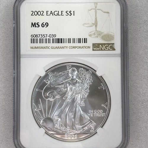 2002 US 1oz Silver Eagle NGC MS69