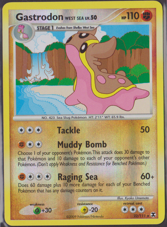 Gastrodon West Sea 22/111 Rare Reverse holo -  Rising Rivals  - Pokemon