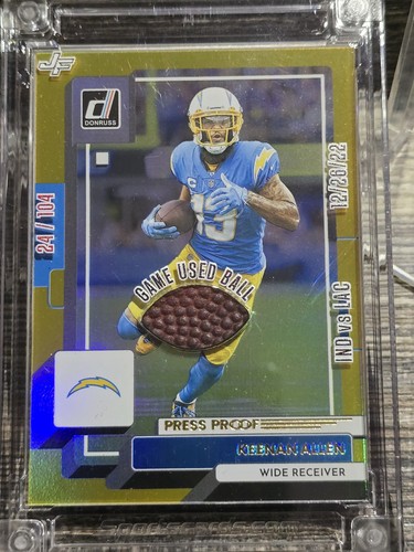 Keenan Allen /104 Donruss Gold Game Used Ball Patch 2025 Jersey Fusion Ball Star
