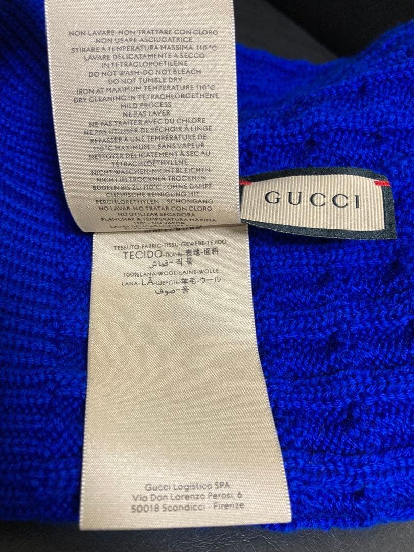 Gucci Knit Hat Beanie Blue Ladies Men'S thumbnail 11