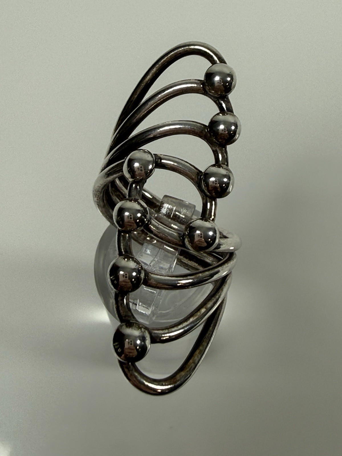 VTG Sterling Silver Statement Ring Space Age Brut… - image 4