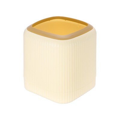 1.5L/0.4Gallon Mini Trash Can, Square Desktop Garbage Bin Waste Basket, Beige