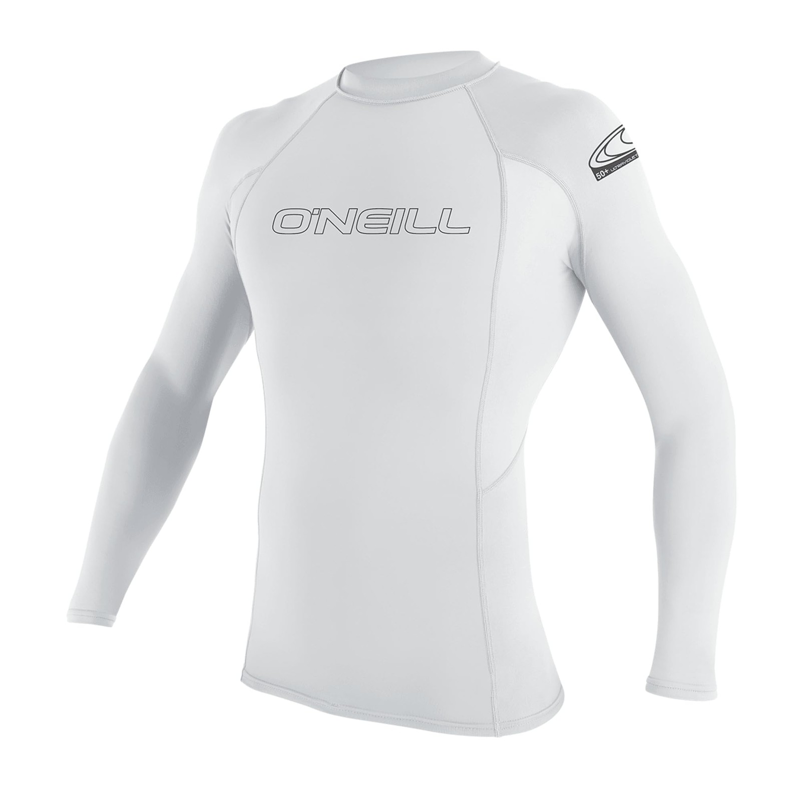 O' NEILL Men's Basic Skins 50+ L/S Rash Guard, White, L Large, White