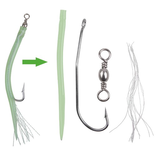 Haute Qualité 5Pcs MoruePêche Anguille Tube Jig Appât avec Pieuvre Barbelée - Photo 9/51