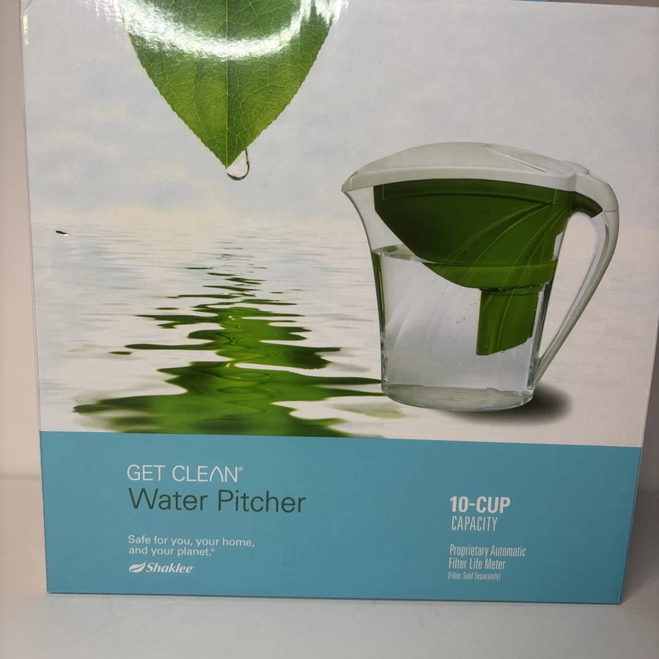 NUEVO Jarra de agua Get Clean Shaklee 10 tazas filtro medidor de vida sistema de filtración Foto 2 de 4