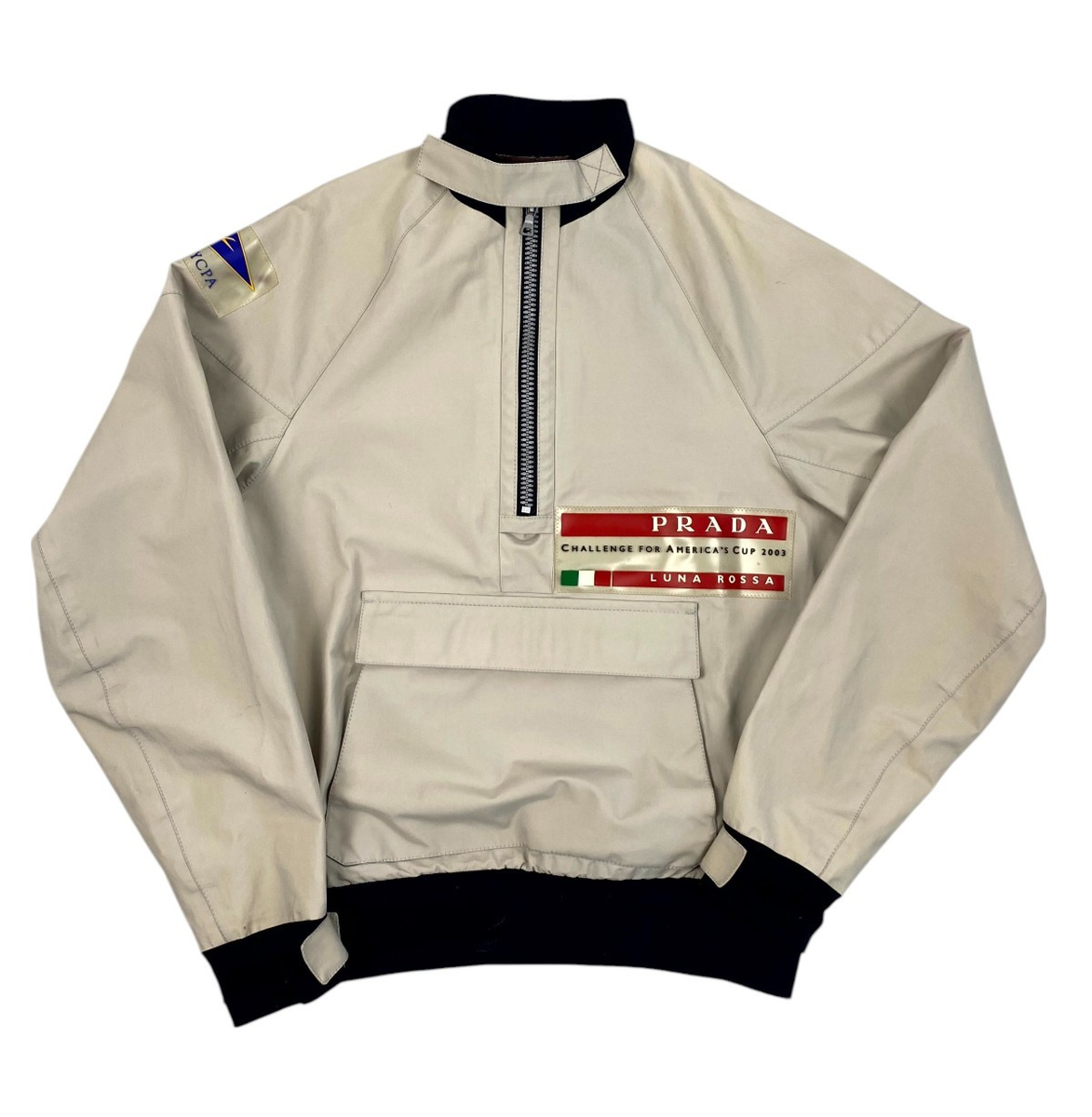 2003 PRADA LUNA ROSSA ジャケット Prada Luna Rossa 2003 Sailing Jacket Gray Half Zip Vintage