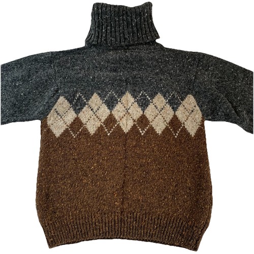 VTG Liz Claiborne Turtleneck Sweater Argyle Cozy Retro Chunky 80s Preppy Medium - Picture 7 of 14