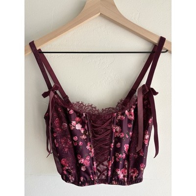 Victoria's Secret Dream Angels S-DD Unlined Corset Bustier Floral Lace Romantic
