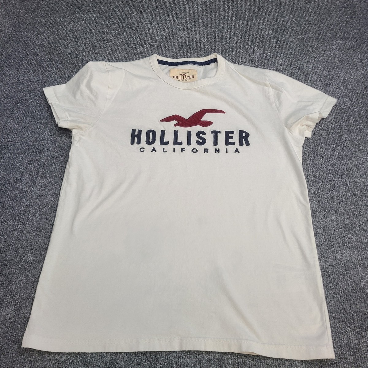 Hollister Shirt Mens Small White Embroidered Cotton California 