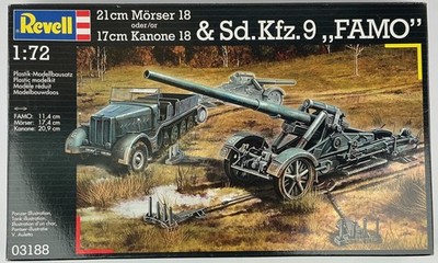 Revell 03188 Sd.Kfz. 9 'FAMO' & Towed Artillery 1/72 Scale Model Kit Open Box