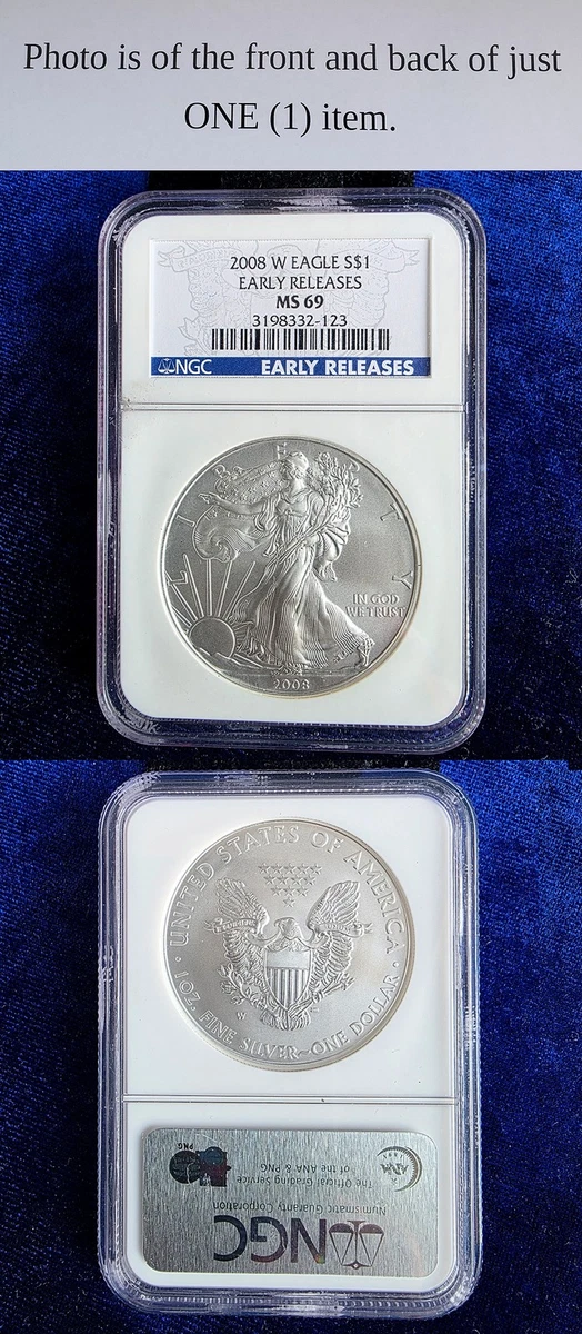 American Eagle MS 69 Graded 2008 Silver Bullion Coins for sale | eBay