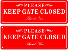 2 Pack Please Keep the Gate Closed Matal Sign - Brushed Aluminium Durable Ink -