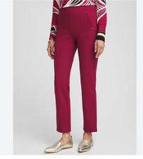 Chicos's Juliet Slim Trim Detail Ankle Pants Berry Color Size 10P