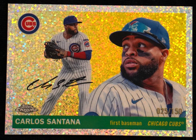 CARLOS SANTANA 2025 Topps Chrome Platinum Speckle/Sparkle Refractor #93 025/150