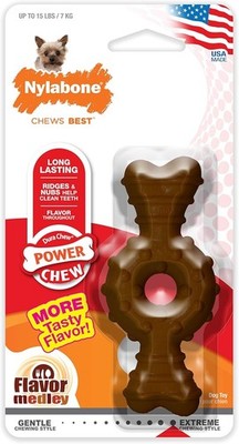 Nylabone Dura Chew Power Chew Textured Ring Bone, Small Dog Chew Toy, Flavor