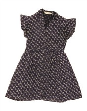 GIORGIO KAUTEN Womens Shirt Dress UK 16 Large Navy Blue Floral DF13
