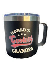 Worlds Coolest Grandpa 14 Oz. Insulated Stainless Mug Coffee Cup.NWB