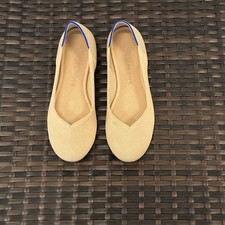 Rothy s The Flat Ecru color way round toe shoes women s size 7