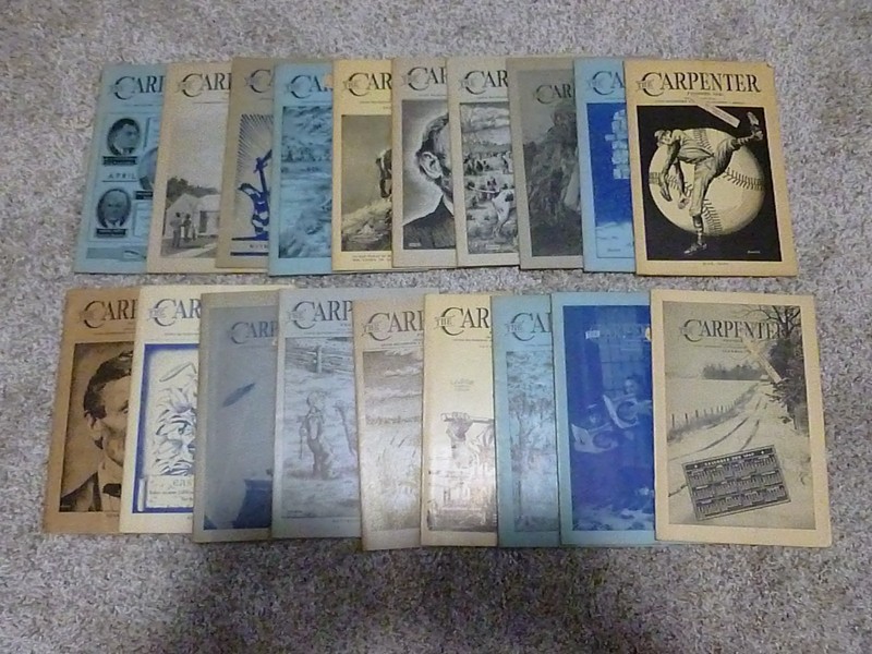 Lot of 19 THE CARPENTER Magazines 1946 1947 1949 Vintage Great Condition!