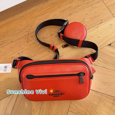 NWT Coach Elias Belt Bag Leather CJ507 Mango