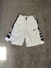 Nike Elite Dri-Fit Basketball Shorts Boys Size Large, White/Black