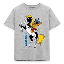 Yakari Winkt Auf Pferd Kleiner Donner Kinder T-Shirt