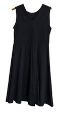 Dress Womens S Black V-Neck Sleeveless Skater Fit & Flare Knee Length Workwear