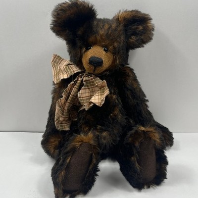 Artist Bear Linda Temple Signed Brown Jointed Mohair Vintage Teddy 1998